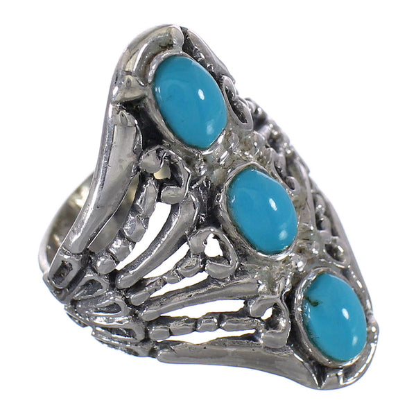 Turquoise Genuine Sterling Silver Southwest Ring Size 7-3/4 QX87248