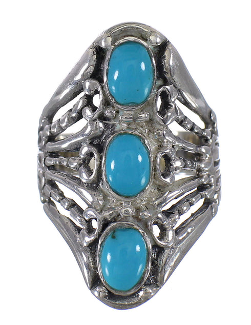 Turquoise Genuine Sterling Silver Southwest Ring Size 7-3/4 QX87248