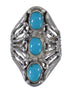 Turquoise Genuine Sterling Silver Southwest Ring Size 7-3/4 QX87248
