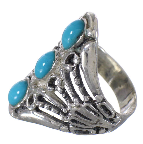 Turquoise Genuine Sterling Silver Southwest Ring Size 7-3/4 QX87248
