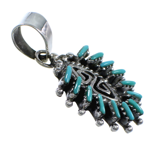 Silver Turquoise Water Wave Needlepoint Pendant YX93398