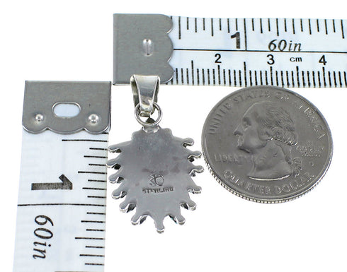 Silver Turquoise Water Wave Needlepoint Pendant YX93398