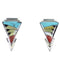 Multicolor Silver Southwestern Post Earrings YX93975