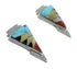 Multicolor Silver Southwestern Post Earrings YX93975