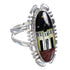 Multicolor Silver Native American Village Design Ring Size 5-1/4 FX93672