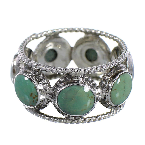 Southwestern Sterling Silver Turquoise Ring Size 6-1/4 YX94027