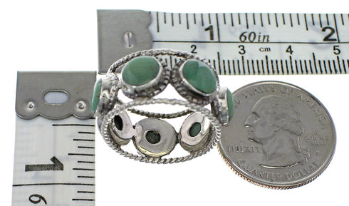 Southwestern Sterling Silver Turquoise Ring Size 6-1/4 YX94027