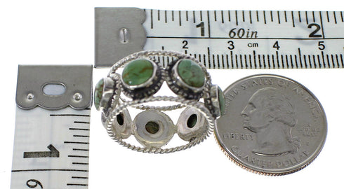 Turquoise Southwestern Sterling Silver Ring Size 6-1/4 YX94046