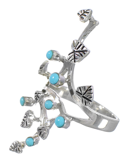 Silver And Turquoise Southwestern Ring Size 8 YX94095