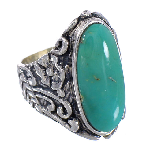 Southwest Silver Flower Turquoise Jewelry Ring Size 5-1/2 RX94050