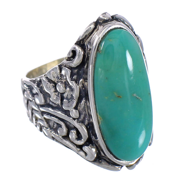 Southwest Silver Flower Turquoise Jewelry Ring Size 5-1/2 RX94050