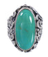 Southwest Silver Flower Turquoise Jewelry Ring Size 5-1/2 RX94050