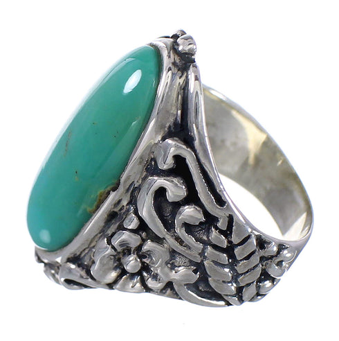 Southwest Silver Flower Turquoise Jewelry Ring Size 5-1/2 RX94050