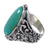 Southwest Silver Flower Turquoise Jewelry Ring Size 5-1/2 RX94050