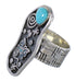 Sterling Silver Turquoise Water Wave Butterfly Jewelry Ring Size 6-1/4 RX94107