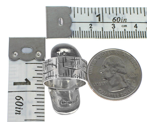 Authentic Sterling Silver Turquoise Water Wave And Butterfly Ring Size 5-1/2 RX94104