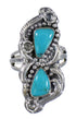 Southwest Sterling Silver And Turquoise Ring Size 4-1/2 RX94116