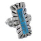 Sterling Silver Turquoise Inlay Jewelry Ring Size 5 FX93702