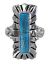 Southwest Turquoise Sterling Silver Ring Size 4-1/2 FX93700