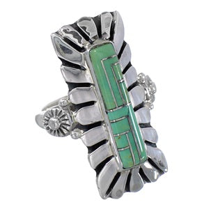 Authentic Sterling Silver Turquoise Ring Size 5 FX93712