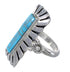 Genuine Sterling Silver Southwest Turquoise Ring Size 5-1/2 FX93716