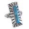 Authentic Sterling Silver Turquoise Inlay Ring Size 5-1/2 FX93728