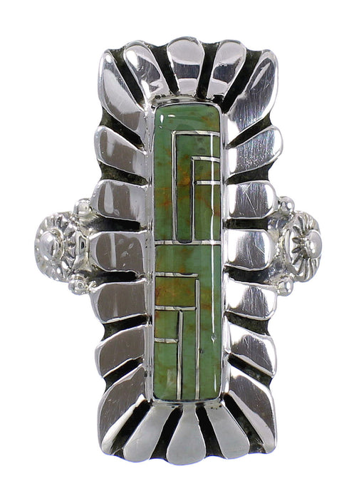Sterling Silver Southwest Turquoise Jewelry Ring Size 5-1/2 AX94091