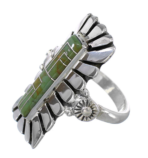 Sterling Silver Southwest Turquoise Jewelry Ring Size 5-1/2 AX94091