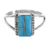 Authentic Sterling Silver Turquoise Inlay Ring Size 6-1/2 FX93721