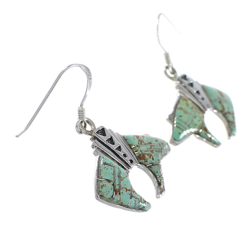 Sterling Silver Bear Jewelry And Turquoise Earrings PX32361