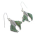 Silver Turquoise Inlay Bear Hook Dangle Earrings PX32376