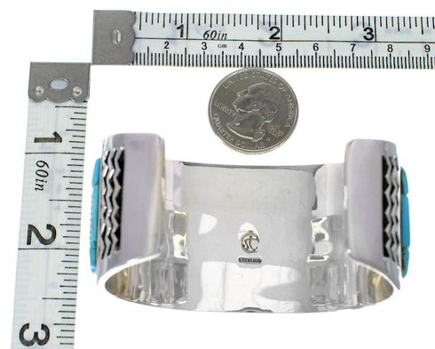 Native American Village Design Multicolor Silver Cuff Bracelet NX27232