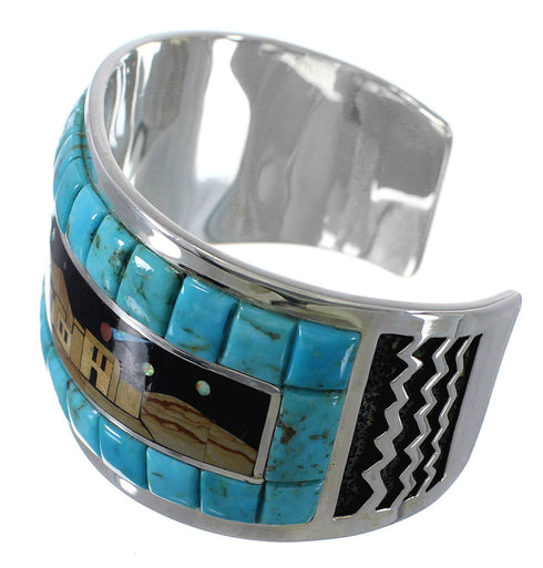 Native American Village Design Multicolor Cuff Bracelet MX27614