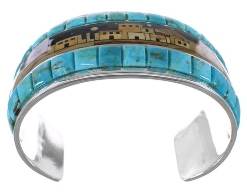 Native American Village Design Multicolor Cuff Bracelet MX27614