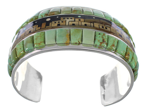 Multicolor Native American Design Sterling Silver Bracelet TX40433