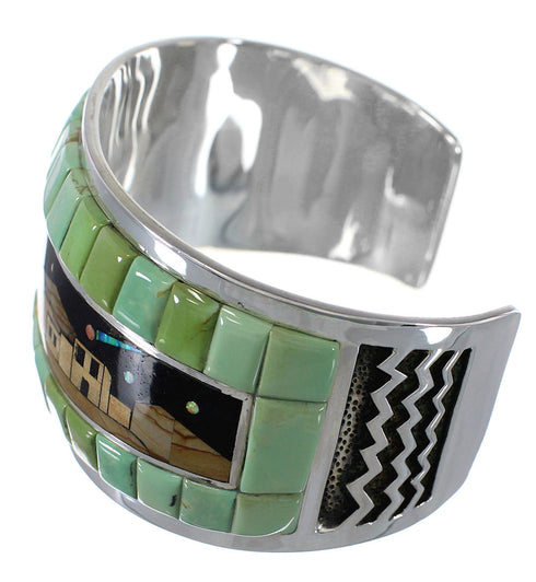 Native American Village Design Multicolor Cuff Bracelet MX27619