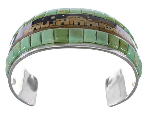 Native American Village Design Multicolor Cuff Bracelet MX27619