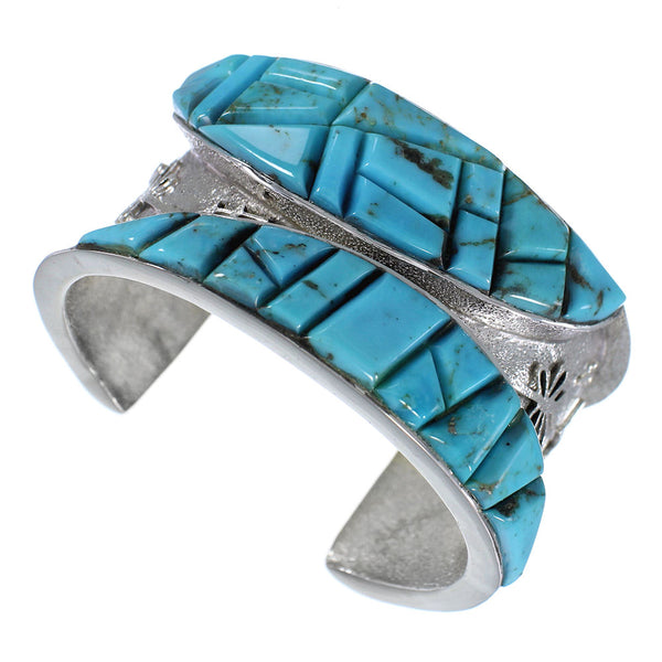 Turquoise Inlay Dragonfly Jewelry Silver Cuff Bracelet MX27123