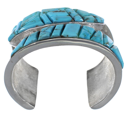 Turquoise Inlay Dragonfly Jewelry Silver Cuff Bracelet MX27123