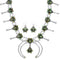 Sterling Silver Turquoise Squash Blossom Southwest Necklace Set RX94264