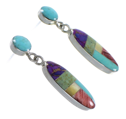 Multicolor Post Dangle Sterling Silver Earrings Jewelry BW63059