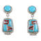 Multicolor Southwestern Sterling Silver Post Dangle Earrings PS63215