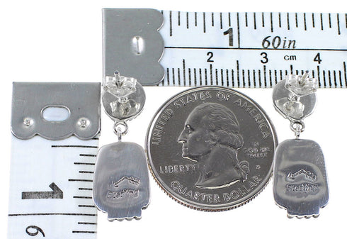 Multicolor Southwestern Sterling Silver Post Dangle Earrings PS63215