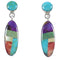 Sterling Silver Multicolor Post Dangle Earrings Jewelry BW63061