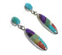 Sterling Silver Multicolor Post Dangle Earrings Jewelry BW63061