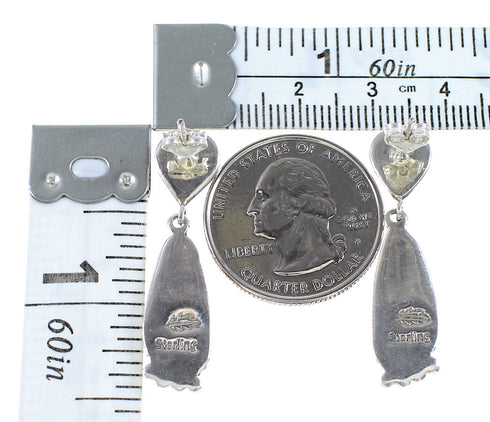 Southwest Multicolor Sterling Silver Post Dangle Earrings PS63054