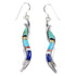 Southwest Multicolor Inlay Jewelry Silver Hook Dangle Earrings BW74819