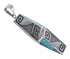 Turquoise Inlay Water Wave Sterling Silver Southwest Pendant HX27390