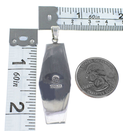 Turquoise Inlay Sterling Silver Southwest Pendant GS58539