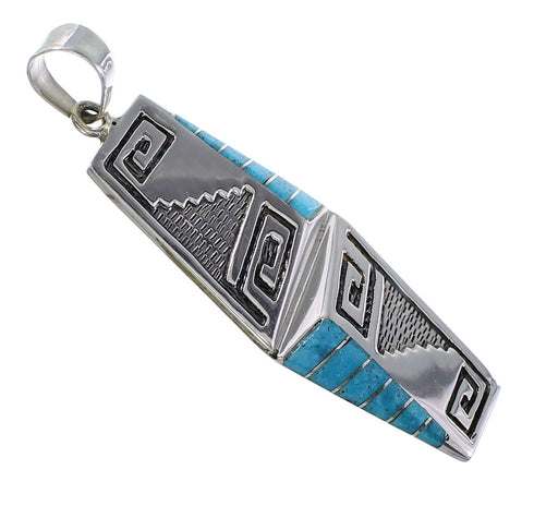 Turquoise Southwest Water Wave Sterling Silver Jewelry Pendant AW70401